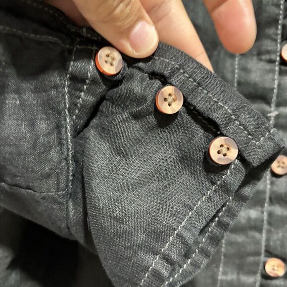 FREE PEOPLE Womens Shirt Breezy Morning Relaxed Casual Black Size Small Buttons - Picture 8 of 11